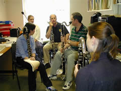 Andrew taking a Bass clarinet class